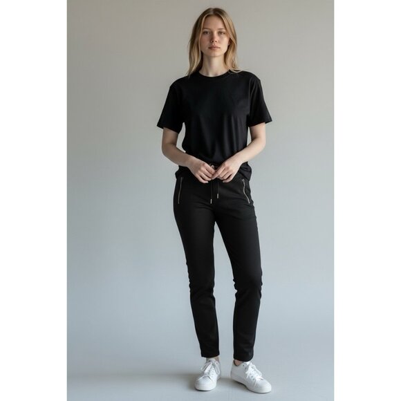 Sweatty Betty London Jogger Size XS Short Black Athletisure Track Pant Zip Ankle - Picture 1 of 8